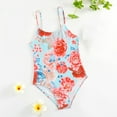 thumbnail image 6 of LYMAYTER 4-8 T Girls halter Swimsuits One Piece Cute Printed Bathing Suit for kids Toddler Summer Multi-color Bikini Swimwear, 6 of 9