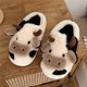 thumbnail image 3 of Zapatillas de felpa cálidas de vaca de dibujos animados Unisex, toboganes de Casa antideslizantes para interiores, zapatos de algodón para el hogar para hombres y mujeres, invierno, nuevo, 3 of 5