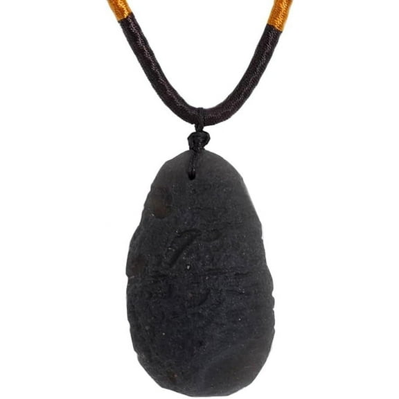 Cintamani Stone Necklace,Raw Saffordite Tektite Necklace,Irregular Shape Meteorite
