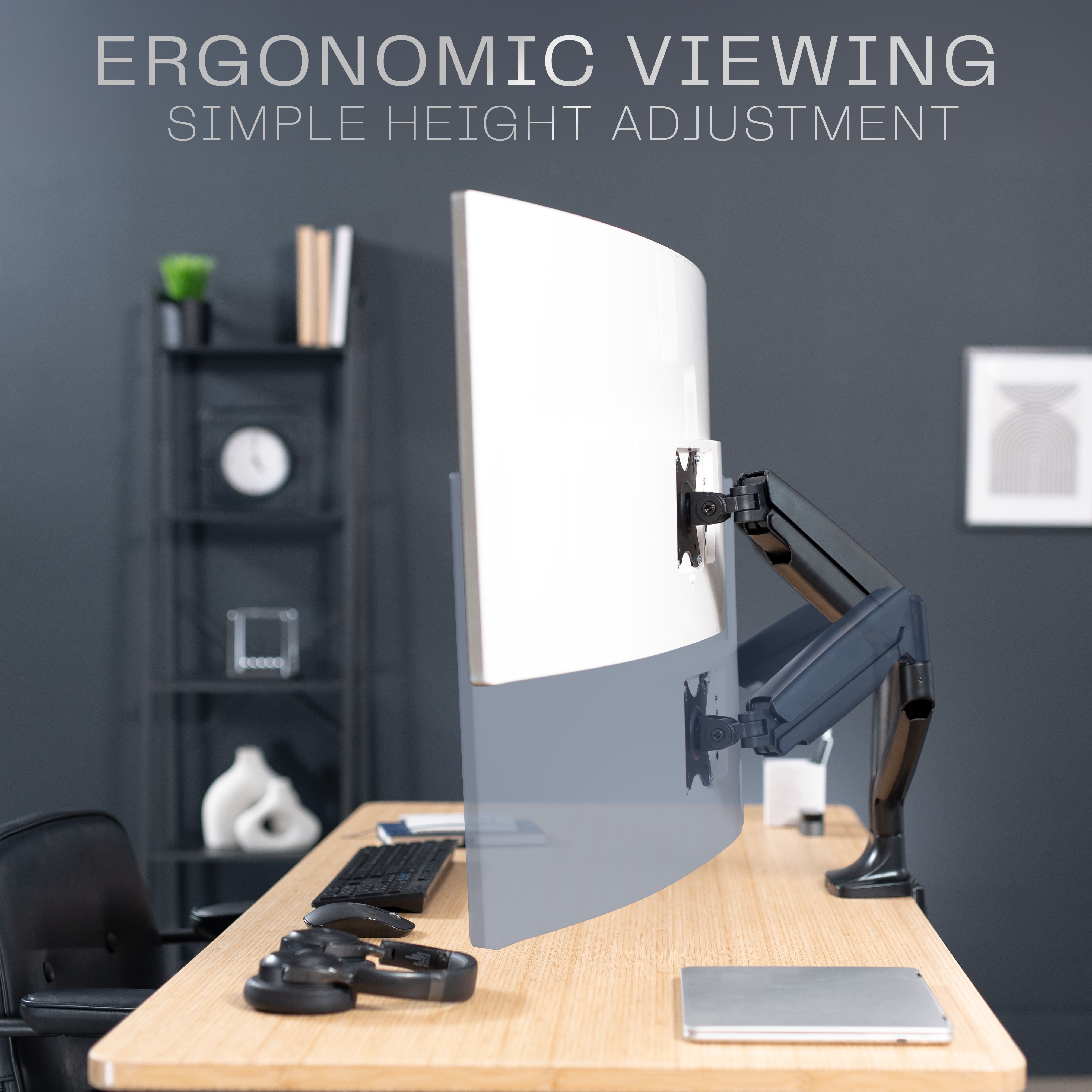 VIVO Dual Ultrawide 40" Computer Monitor Desk Mount with Pneumatic Spring Arms
