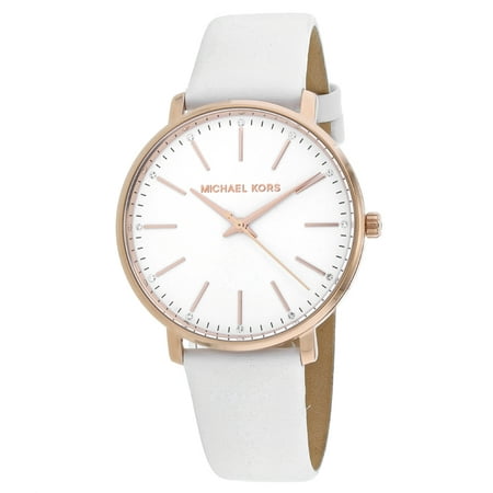 Michael Kors Women's Pyper Gold Case White Leather Watch MK2800