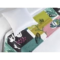 thumbnail image 3 of Spring Bed Runner, Colorful Squares with Flowers Leaves Geometric Style Illustration, Decorative Accent Bedding Scarf for Hotels Homes & Guest Rooms, Twin, Yellow Green and Pastel Pink, by Ambesonne, 3 of 3