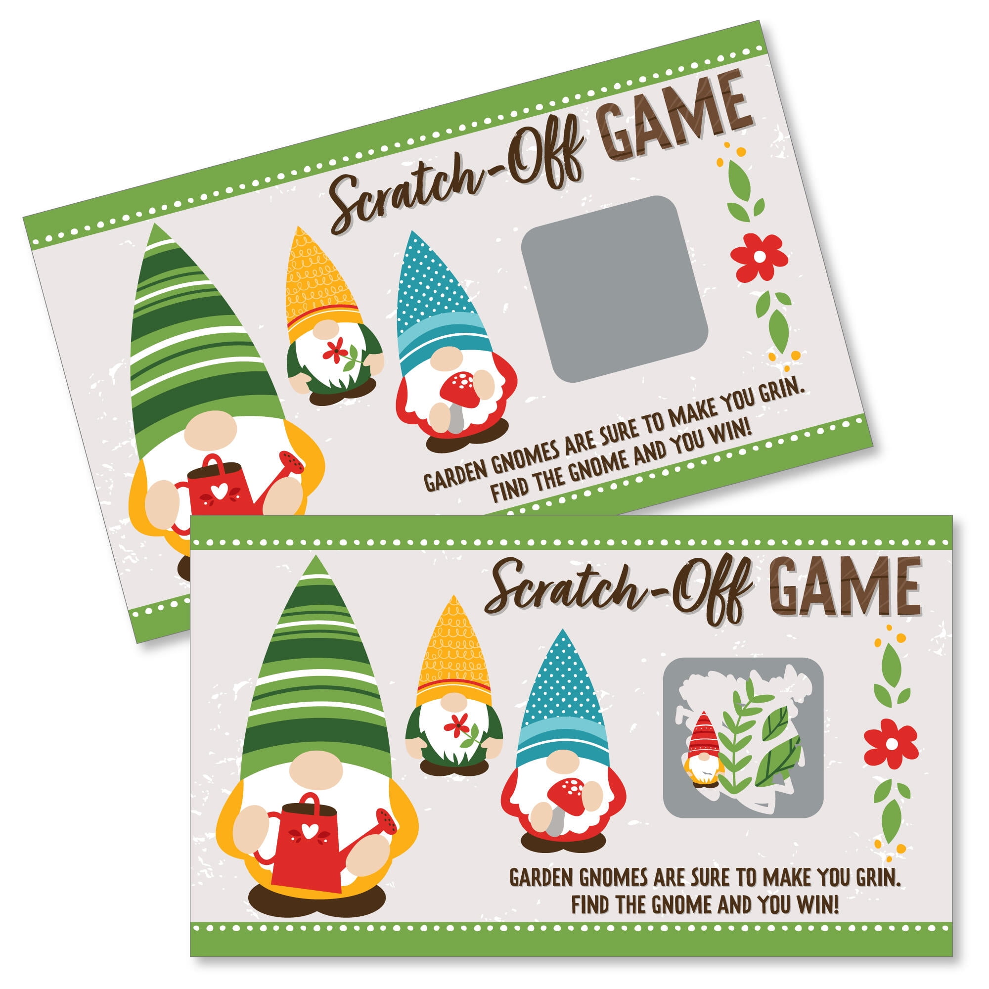 Big Dot of Happiness Garden Gnomes - Forest Gnome Party Game Scratch Off  Cards - 22 Count - Walmart.com