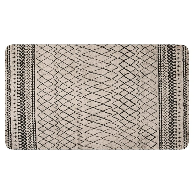 Absorbent Door Rug Boho Small Rug Non Slip Entryway Throw Area Rug Modern Geometric Doormat Farmhouse Area Rug for Living Room Bedroom Kitchen, 30x17Black/White