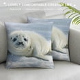 thumbnail image 3 of Orinice Baby Seal Snow Cute Graphic Decorative Cushion Throw Pillow Cover for Home Couch Living Room Bed Sofa Soft and Durable Winter High-Quality 1PC 22x22in, 3 of 5