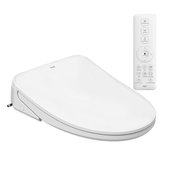 R&T Auto-Open Bidet Toilet Seat, Elongated Electric Bidets with Warm Water, Air Dryer, Adjustable Heated Seat, Nightlight, V303 Bidet Attachment for Toilet