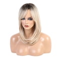 thumbnail image 4 of Peluca de disfraz sintica en capas lateral rubia de Ombre shamjiam Pelucas de pelo sintético para mujer, 4 of 9