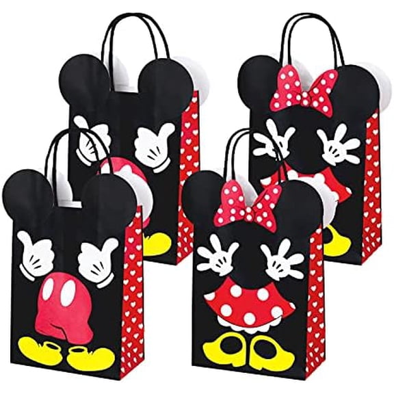 12 Pack Party Favor Goodie Treat Candy Gift Paper Bags for Kids Birthday Themed Party Supplies with handle$$Home Decor, Kitchen, & Other