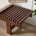 thumbnail image 6 of Zesthouse 59.4" Slatted Wooden Entryway Bench, Farmhouse Wooden Shoe Bench with 2 Linen Seat Cushions, Walnut Finish Solid Wood Legs, Indoor End of Bed Stool for Hallway, Living Room, Beige, 6 of 9