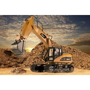 top race 15 channel full functional professional rc excavator, remote control construction tractor ~metal shovel~ (tr-211)