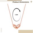thumbnail image 4 of Collar de círculos entrelazados de oro rosa, cadena de acero de titanio, colgante delicado, longitud ajustable de 19,10 pulgadas, joyería elegante para mujer, 4 of 5