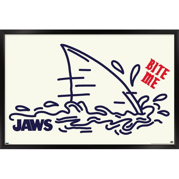 Jaws - Bite Me Wall Poster, 22.375" x 34", Framed