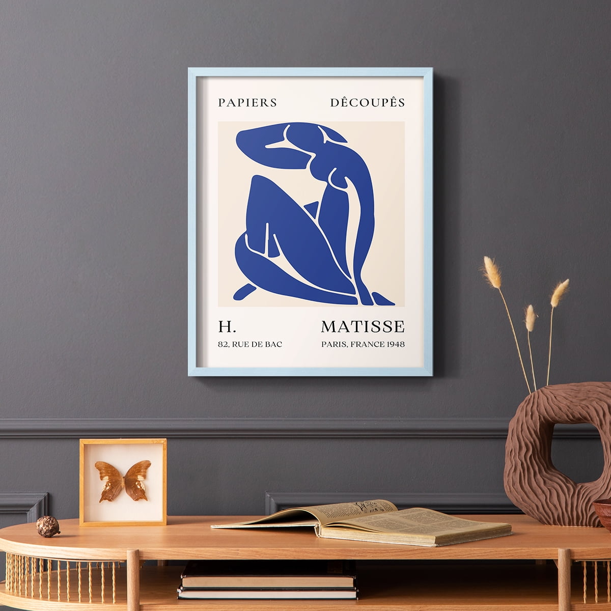 Matisse CLXVII Framed Print in Blue Solid Wood 11 x 14 Framed Print