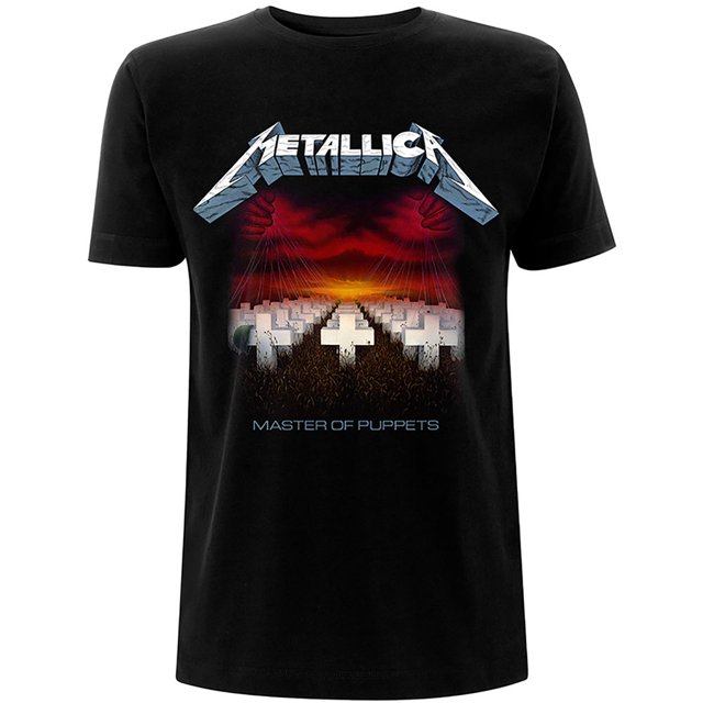 Metallica - Camiseta Master Of Puppets Tracks Estampado en Espalda para Adultos Unisex (Negro)