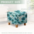 thumbnail image 3 of SCRAWLGOD Daisy Floral Print Teal White Ottoman Cover Square, Stretch Thick Ottoman Slipcover Washable Storage Ottoman Cover Foot Stool Cover with Elastic Bottom for Living Room, 3 of 7