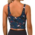 thumbnail image 3 of Haiem Christmas Dachshund Pattern Womens Sports Bra - U Neck Padded Low Impact Yoga Bra Workout Crop Top Gym Moisture-Wicking Workout Vest -X-Large, 3 of 9