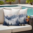 thumbnail image 2 of Outdoor Pillow Cover Blue Forest Mountain Set of 2 Waterproof Throw Pillowcases Watercolor Landscape Decorative Patio Furniture Pillows for Couch Garden Indoor & Outdoor Use, 2 of 9