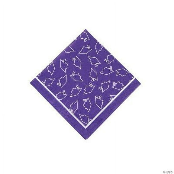 Purple Graduation Bev Nap - Party Supplies - 50 Pieces