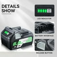 thumbnail image 3 of BSL36B18 6.0Ah Lithium-Ion Replacement for Metabo 18V/36V Batteries Compatible with Metabo BSL36A18 371751M 372121M Slide-Style MAX Cordless Battery, 3 of 7