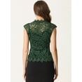 thumbnail image 3 of Cárdigan de Encaje sin Mangas para Mujer Cárdigan Blusa Elegante sin Mangas Verde oscuro XS, 3 of 6