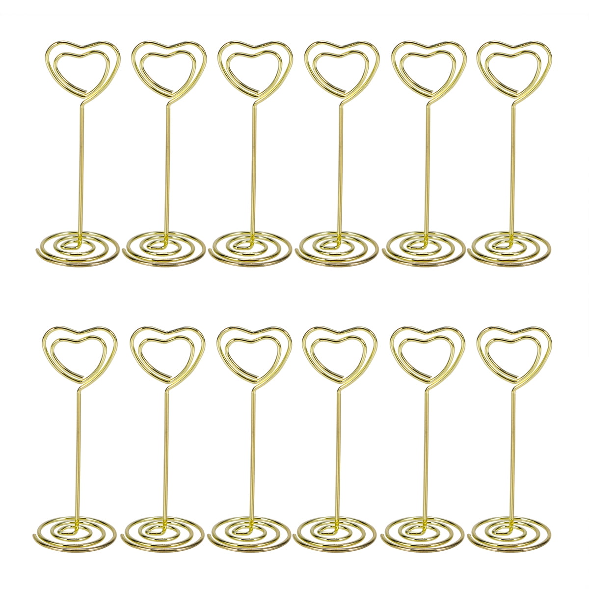 12pcs U Shaped Wedding Table Number Place Name Card Photo Clip Stand Holder 