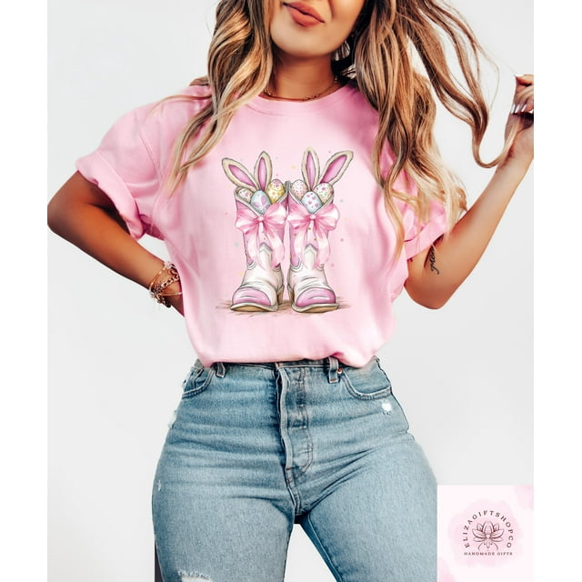 T-SHIRT de Pâques Howdy, T-SHIRT Western de Pâques, T-SHIRT de Pâques Howdy, Bottes de Cowboy de Pâques T-SH - comme sur l'Image - m