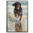 thumbnail image 2 of Funny Dog on Beach Canvas Wall Art, Gordon Setter Dog Picture Ocean Artwork for Bathroom Bedroom Living Room, Art Decor 8x12 Inches, 2 of 6