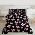thumbnail image 2 of jejeloiu Pink Lovely Bowtie Full Size Comforter Sets,Rustic Flower Blossom Bedding Sets For Men Women Reversible 3pcs, 2 of 8