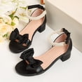 thumbnail image 2 of JAJAHO Girls Princess Dress Shoes Bow Low Heel Sandals Open Toe Hook And Loop Party Wedding Footwear For Little/Big Kids Versatile Shoes, 2 of 8