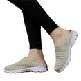 thumbnail image 4 of GHSOHS Slippers for Women Mesh Breathable Lightweight Flat Bottom Half Slippers Summer Fashion Sports Shoes Slide Sandals(38,Beige), 4 of 9