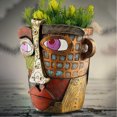 thumbnail image 3 of Abstract Rainbow Head Shaped Planter Unique Plant Pot Colorful Funny Room Decor Aesthetic Planter, 3 of 8