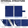 thumbnail image 2 of MetalM - A5 Binder 6 Ring,Mini Photocard Binder for A5 Filler Paper, Loose Leaf Personal Planner with Magnetic Buckle Closure(Dark Blue), 2 of 14