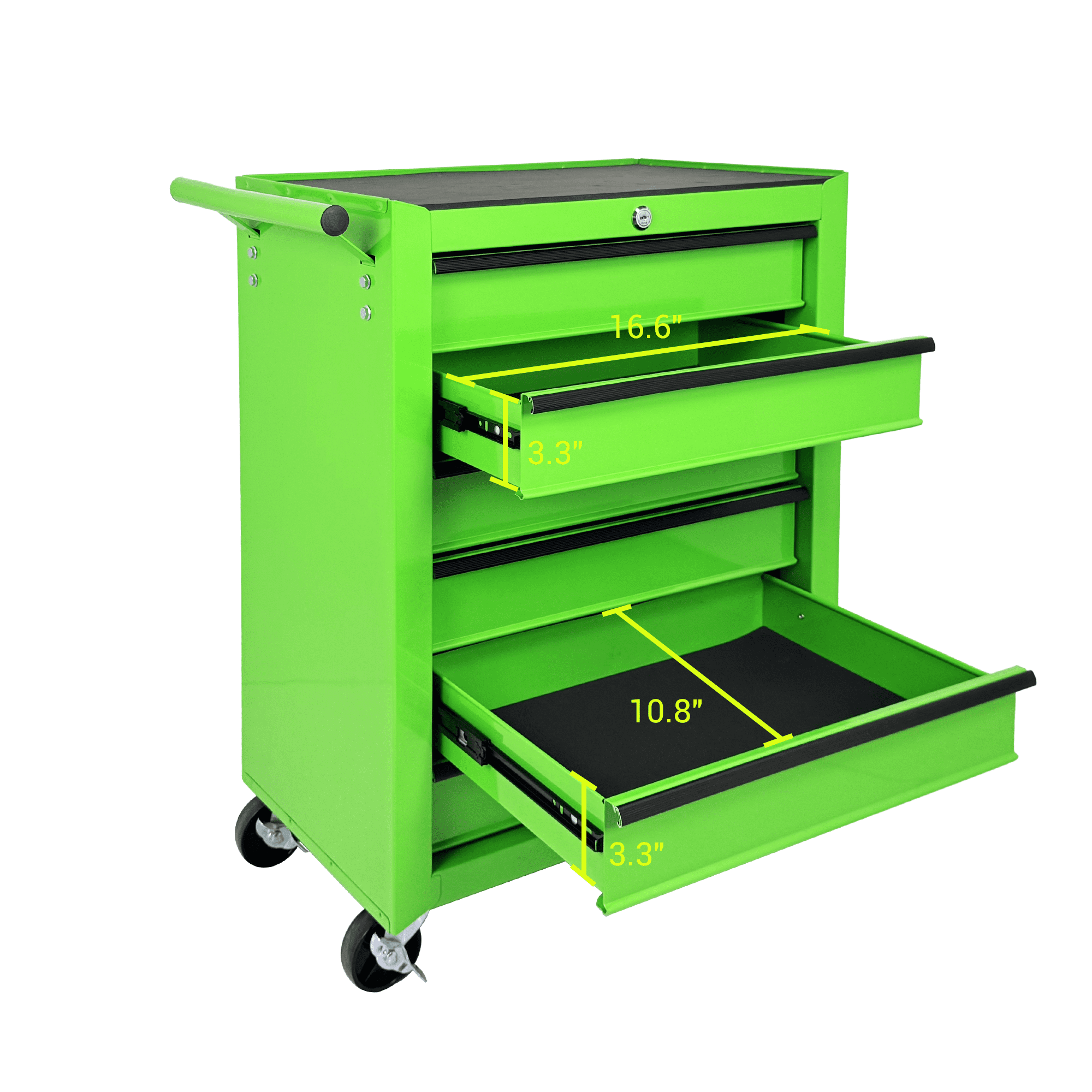 6 Drawer Tool Chest Cabinet with Ball Bearing Drawer Slides,20"W Rolling Metal Tool Chest with 6 Drawers,Steel Tool Storage Box Organizer,Green
