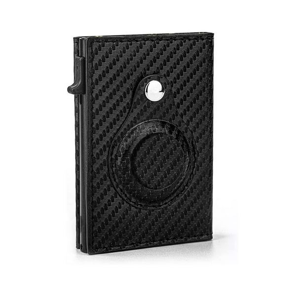 YOPTOP AirTag Wallet | Trackable Wallet with AirTag Holder | RFID-Blocking Minimalist Leather Wallet | Slim Leather Airtag Wallet - Men and Women| Smart Wallet - AirTag Not Included,blackcarbonfiber