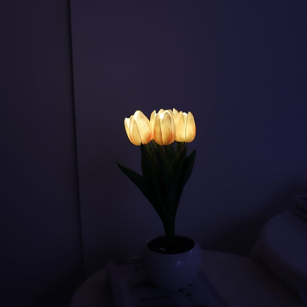 Lámpara de mesa de lectura segura con luz de escritorio de cabecera de tulipán LED para regalo de San Valentín de boda