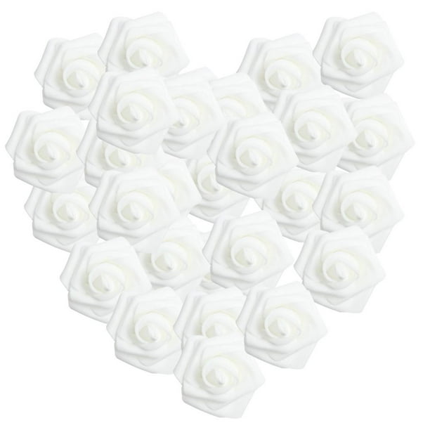 100 rosas artificiales de espuma para decoración de ramos de boda (8 cm) Rosado