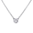 thumbnail image 4 of 14K White Gold Round Solitaire Diamond 6mm Bezel Set Pendant 18" Necklace 1/4 CT, 4 of 5