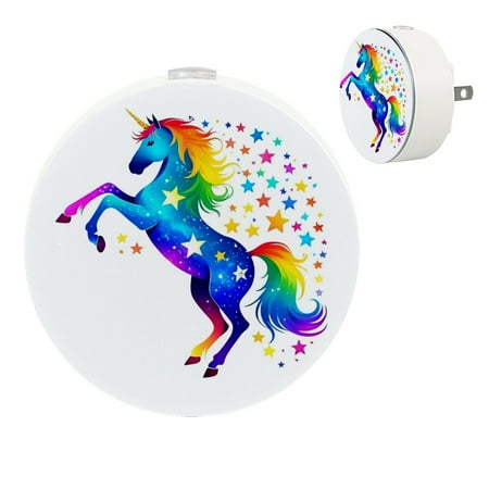 

YZUOUZY Night Lights Plug into Wall LED Lamp Bedside Lamps Set of 2 Spray Painting Art Horses