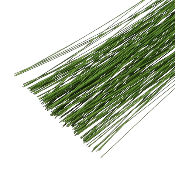 Uxcell 24 Gauge 14.2" Floral Wire Stems, 160 Pcs Paper Wrapped Iron Wire for Artificial Flower Making DIY Crafts Christmas Wreaths Floral Arrangements, Light Green