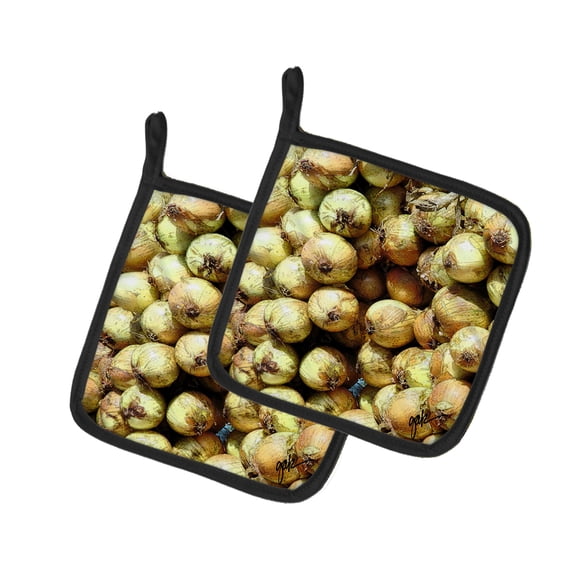 Carolines Treasures GAK1020PTHD Onions by Gary Kwiatek Pair of Pot Holders, 7.5HX7.5W, multicolor