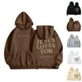thumbnail image 6 of Kids Hoodies Jesus Loves You Hooded Sweatshirts Long Sleeve Graphic Sweatshirt Fashion Loose Pullover Top Cute Sweatshirts Girls Clothes Size 9-10 Years Cute&nbsp;Boy Girl&nbsp;Clothing, 6 of 6