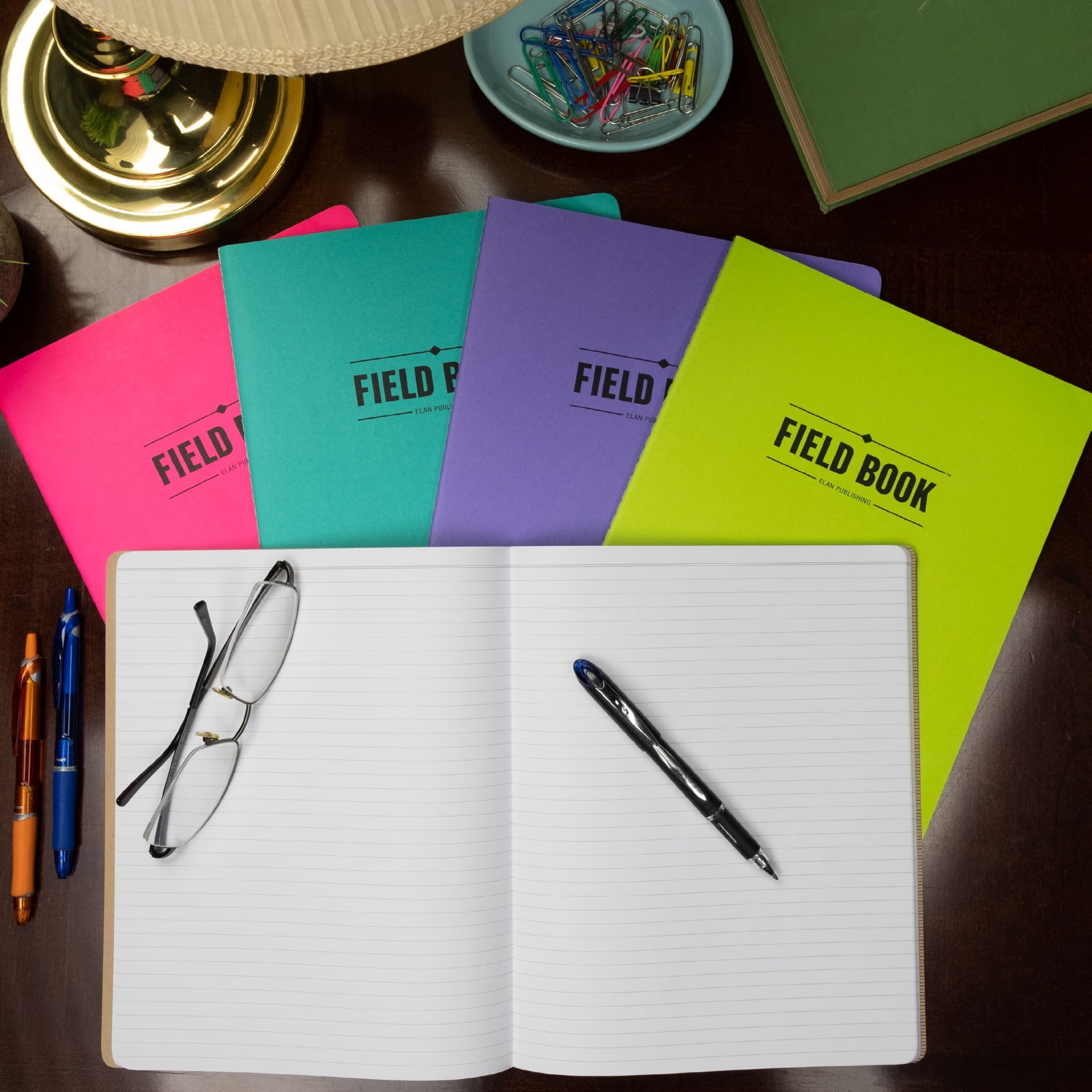 Elan Publishing Company Field Notebook/Journal - 8"x10" - Assorted Colors - Lined - Pack of 5 - ELAN-810-003H