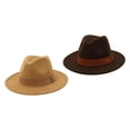 thumbnail image 1 of TISHITA 2x Flat Top Fedora Hat Simple Ribbon Band Belt British Winter Fishing, 1 of 7