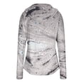thumbnail image 4 of Women's Sun Protection Jacket Hoodie Clothing Lightweight Long Sleeve Sun Cover Up Shirt with Fashion Print, Athletic Lightweight Full-Zip Long Sleeve Outdoor, Gray, L, 4 of 5