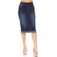 thumbnail image 6 of Fashion2Love Women's Juniors/Plus Size Elastic Waist knee-length pencil Stretch Denim Skirt, 6 of 7