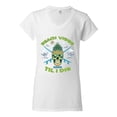 thumbnail image 2 of Wild Bobby Beach Vibes Till Die Women Standard V-Neck Tee, 2 of 6