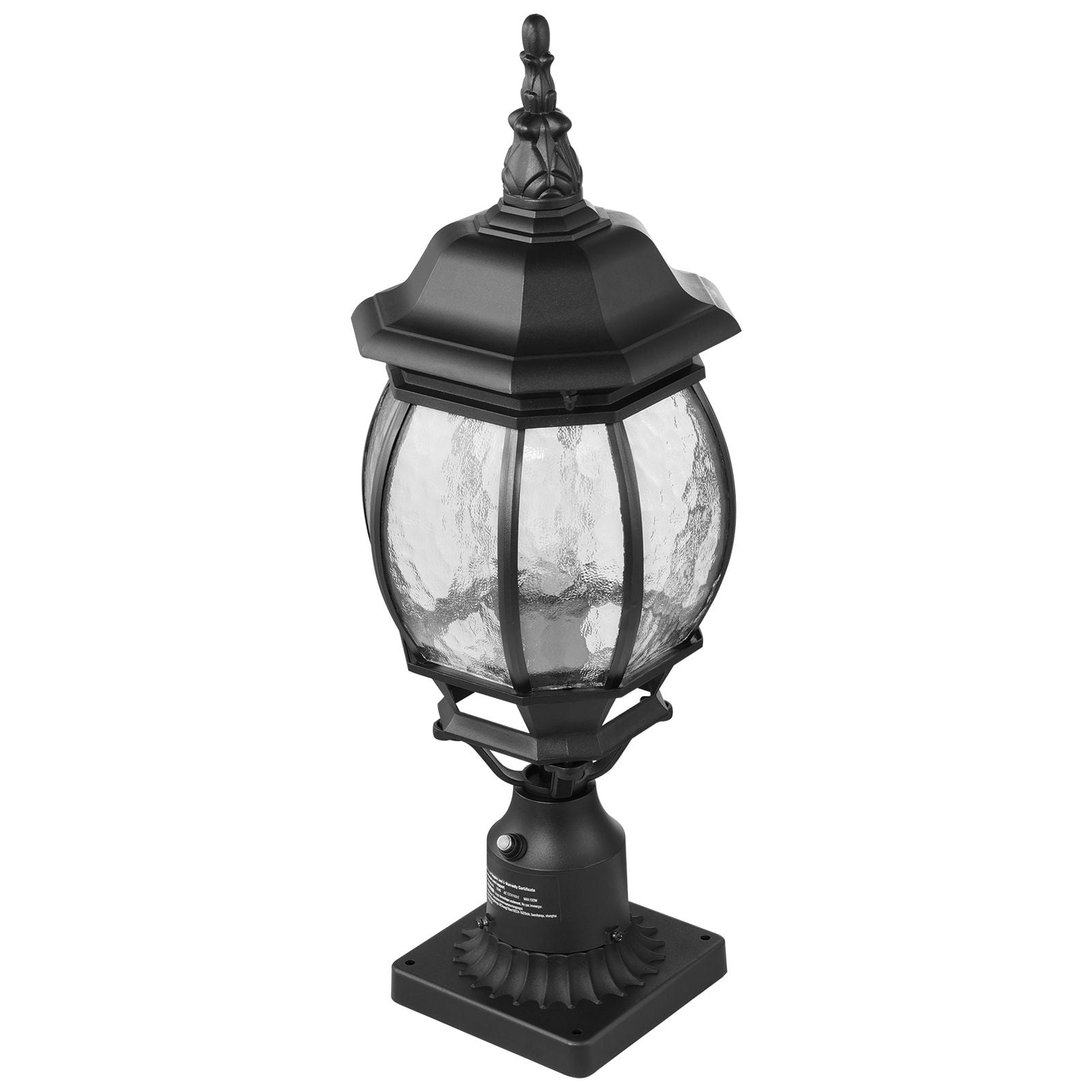 Dranite 2-Pack Outdoor Lamp Post Lights, 20.87in Pier Mount with Dusk to Dawn Sensor