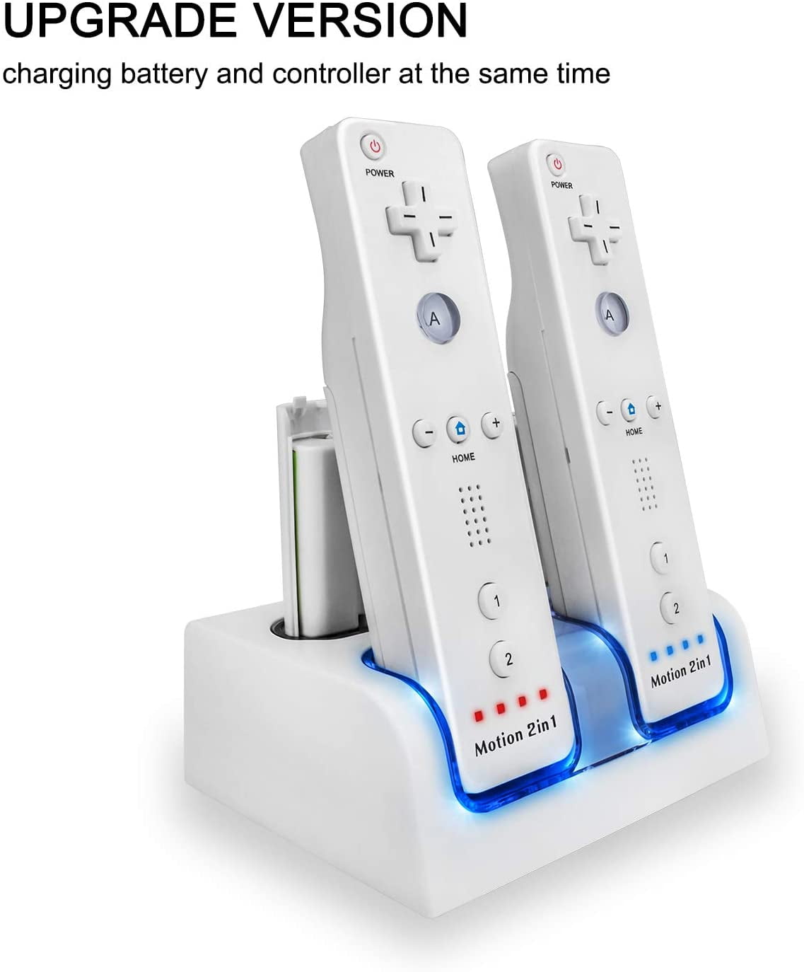 Buy 4 Ports Charging Station for Wii Remotes, TechKen Controller Charger Dock Station with 4
