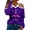 Purple, variant on Aayomet Womens Blouses And Tops Dressy Women's Boat Neck and V-Neck Long Sleeve Draped Dolman Top with Side Shirring Shirt,Pink M
