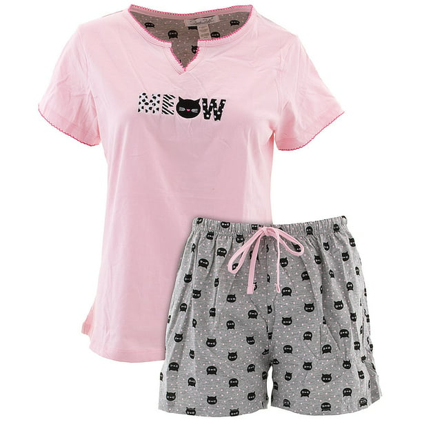 Rene Rofe Rene Rofe Women's Cats Meow Pink Shorty Pajamas